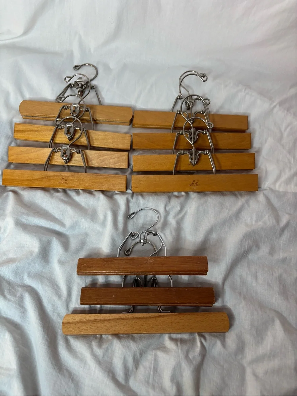 vintage Setwell wooden pants hangers (set of 11) 8 Setwell 3 unbranded